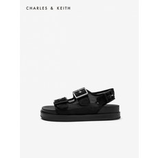 생활도움 CHARLES&KEITH2020 봄 CK1-70380774 사각 스트랩 장식 캐주얼 통굽 샌들 여성