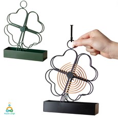 네잎클로버 모기향거치대 캠핑 모기향 홀더 받침대 케이스, 삼각형 그린
