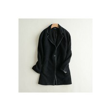 Women wool blend relax fit outwear coat trench color black US S new