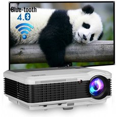 블루투스 와이파이 영화 프로젝터 천장 홈 시네마 야외 무선 와이파이 스마트 LCD LED 프로젝터 4800 루멘 HDMI USB 풀 HD 108, 단일옵션