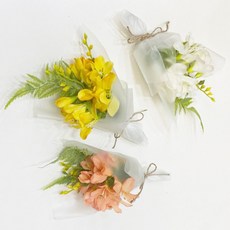 미니 조화꽃다발 납골당꽃 성묘-프리지아, 오렌지