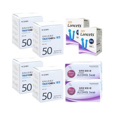일본 아크레이 트러스트체크 혈당시험지200매(25년10월)+채혈침200개+알콜솜100매H