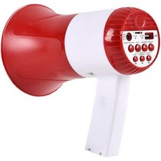 메가폰 스피커 50W 파워 휴대용 불혼 메가폰 음성 및 사이렌/알람 모드 볼륨 제어 USB 플래시 드라이브 TF 카드 BT 알람 메가폰 앰프, 1개