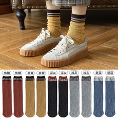 온고을샵 겨울스타킹 장양말 여성 미들 하프 삭스 INS트렌드 순면 코튼 가을 블랙 색깔 롱스타킹 남자 풀패딩 화이트