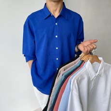 [당일발송] 남자 린넨 셔츠 여름 링클프리 남방 빅사이즈 구김없는 오버핏 시원한 (10color)