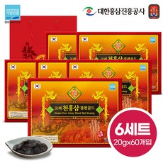 명기삼 고려 천홍삼절편 골드 + 쇼핑백, 20g, 6개