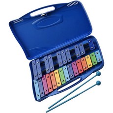  25 노트 글로켄슈필 실로폰 타악기 교습도구 케이스2 말렛 전문 키트 색상 핑크, Blue 