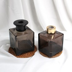 디퓨저 유리용기 - 앵글 다크초코 ( 150ml 200ml ), 블랙캡, 1개
