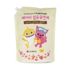 Foryou 베비언스 분홍퐁 베이비세탁세제 리필용 유연제 유아세제 아이옷빨래 섬유유연제 아기세탁세제, 핑크퐁 베이비섬유유연제 리필 2.2L