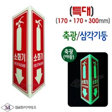 소화기 표지판 삼각기둥 축광표시 SMS-28-XL(특대), 1개