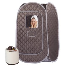사우나 홈 발생기 스팀 개인 접이식 휴대용 및 텐트 2L 900W 전신 스파, Dark Grey, 1개