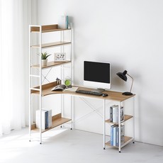 블루밍홈 비토L자H형하이타입책상 컴퓨터책상 PB E1, 샌드오크ⓘP824748ⓟ