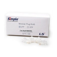 LS전선 RJ-45 커넥터 CAT.5E UTP 8P8C 투명 100개, WZMK단일옵션입니다