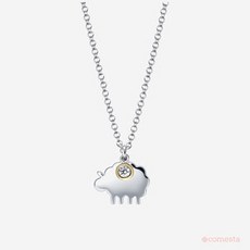 꼼에스타 [Simply Zodiaco Collection] 12지신 양띠 메모리얼 각인 잼스톤 볼 실버 미아방지 목걸이 82-SSSN38