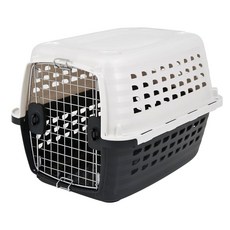 펫메이트 Petmate 컴퍼스 플라스틱 애완동물 켄넬 크롬 문 포함, 20.0"L x 19.2"W x 28.0"H, 1개