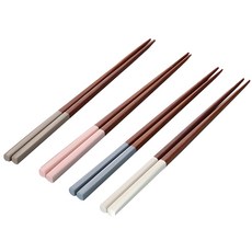 아카시아 옻칠 파스텔 젓가락 4벌 세트, 혼합색상, 단품, 1개 혼합색상, 젓가락4p
