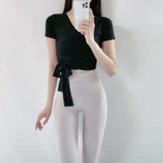 로라벨 터닝 반팔 랩 크롭 필라테스복 요가복 커버업 탑 옷 폴웨어 운동복 티 여름 복장 숏 상의 요가랩 필라테스랩 섹시 청순 반팔 예쁜