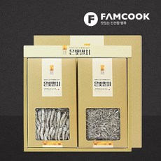 [팸쿡(식품)] [팸쿡]은빛멸치선물세트2단(세멸500g 중멸380g)/쇼핑백증정, 팸쿡 [바로배송][팸쿡]은빛멸치선물세트2단(세멸500g, 1개, 상세 설명 참조