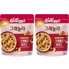 켈로그 크랜베리 아몬드 그래놀라 시리얼, 1.2kg, 2개