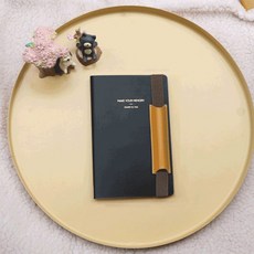 가죽 다이어리 노트 북밴드 펜꽂이, 머스터드 옐로