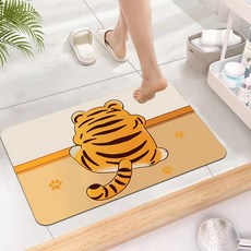 귀여운 캐릭터 뒷모습 규조토발매트 주방 욕실 화장실 빨아쓰는 구조토 매트, 아기호돌이