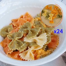 리본 파르펠레 500gx24 삼색 컬러 파스타 면 파르팔레 나비 모양 숏 감바스 샐러드 업소용 급식 가게, 500g, 24개