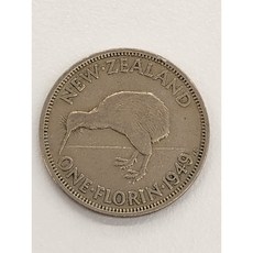 5-633/ 뉴질랜드주화 1949년 1 Florin -키위새 도안, 1개