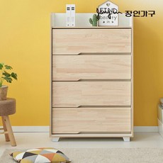 장인가구 뉴시드니 편백나무 4단 800 전도방지 서랍장, 내츄럴그레이