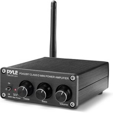 Pyle Bluetooth HiFi 미니 오디오 앰프 클래스 D 디지털 데스크톱 PC 스테레오 리시버2x100W MAX 알루미늄 다이캐스트 PDA20BT, Upgraded New Model