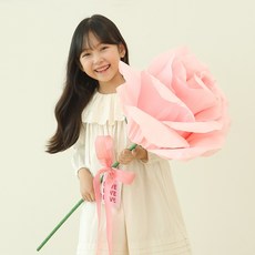 뷰티풀데코센스 자이언트 로즈 + 리본장식, 핑크