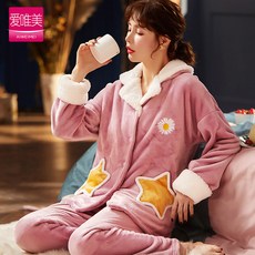 잠옷 여성 면 끼임 가을 겨울 수면잠옷 세트 파자마 홈 Jan.06 78번 Z