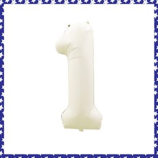 일잔치 파티브로 32인치(=70cm) 파스텔 숫자풍선 생일 기념일 포토존 꾸미기 숫자1 1개 크림화이트