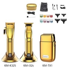 남자 수염 트리머 Kemei KM-K32S KM-i32S KM-TX1 전문 헤어 커팅 머신 키트 시트 충전기 포함 머신 남성용 전기 면도기, 01 Kit4
