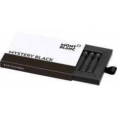 일본 MONTBLANC몽블랑 만년필 잉크 카트리지 미스터리 블랙 블랙 8개들이 정규 수입품 MB105191, 단일옵션