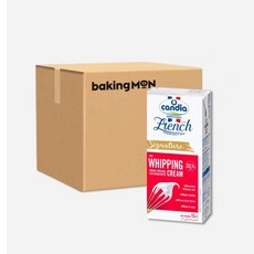 [아이스박스 무료]칸디아 동물성 휘핑크림 1L 1박스(1L x 12개 / 유지방35%이상)