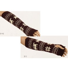 우경몰 자가드 패턴 롱 암워머, 패턴암워머-브라운