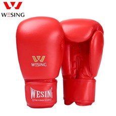 WESING 권투 장갑 마이크로 섬유 가죽 권투 장갑 성인 싸우는 킥복싱 무에타이 경쟁 8 10 12 14 16 oz, 01 Red_01 8 oz