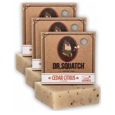DR.SQUATCH 닥터스쿼치 시더 시트러스 솝 각질제거 바 남성 천연 비누 5oz 3개 Men's Cedar Citrus Scented Natural Bar Soap