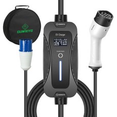 전기차충전기 GUWIEYG 7.2KW 32A EV 휴대용 충전기 Type2 EVSE 충전 상자 전기 자동차 CEE 플러그 IEC62196-2, TYPE2 CHARGER, 1개
