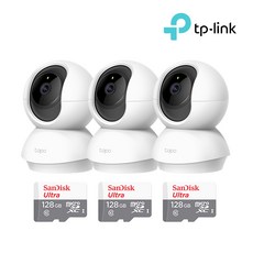 티피링크 Tapo TC71+128GB SD카드 3팩 가정용 CCTV 3세트 홈캠 세트, 1개