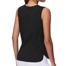 더 짐 피플 여성용 운동 탑 루즈핏 슬리브리스 요가 셔츠 옆트임, Black, XX-Large, 1개