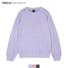 후아유 남여공용 스티브 피그먼트 다잉 맨투맨 WHMWA3893U