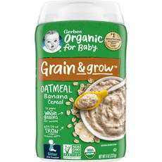 Gerber 유기농 오트밀 시리얼 앉을 수 있는 아기 바나나 227g(8oz), 227g, 1개