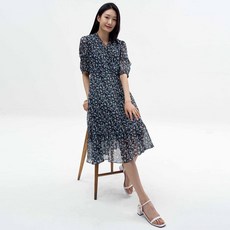 [지센] 쉬폰 플로럴 프릴 원피스 [2컬러]