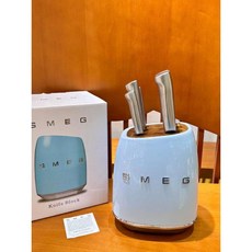 독일 SMEG 빈티지 스테인레스 칼 세트 4pcs크림 칼라 가정용 부엌, 60 이하, 라이트블루, 1개