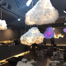 클라우드 하얀 구름 샹들리에 레스토랑 카페 바 포토존 놀이공원 인테리어 LED 조명 램프, Sisiyun 연락 고객 서비스 15207606503