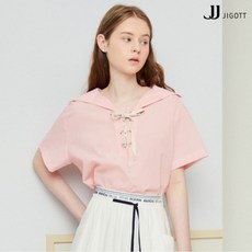 JJ지고트 레터링 스트랩 칼라 블라우스 GN6A0BLR2