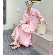 핑크 셔츠 세트 여성 투피스세트 허니문패션