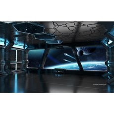 Wdbh 3d 사진 벽지 사용자 정의 벽화 우주선 과학 소설 장면 바 ktv 홈 장식 거실 벽지 3 d|벽지|, 1개, silk  wallpaper