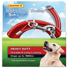 RUFFIN' IT 100' 1700-Pound Strength Trolley with 10-Feet Cable Tie Out 920-Pound RUFFIN' IT 100' 77, 1